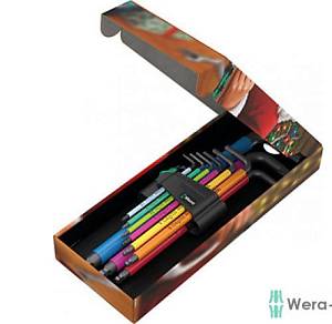 Christmas 2023 950/9 SPKL Hex-Plus Multicolour BlackLaser 1 Набор Г-образных ключей, с шаром, 9 пр., 1.5-10 мм, подарочная упаковка WERA